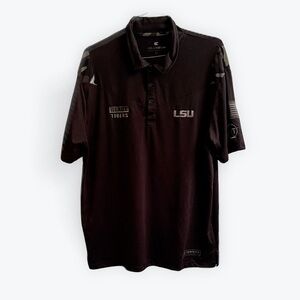 Colosseum Black Polo Shirt with LSU Logo